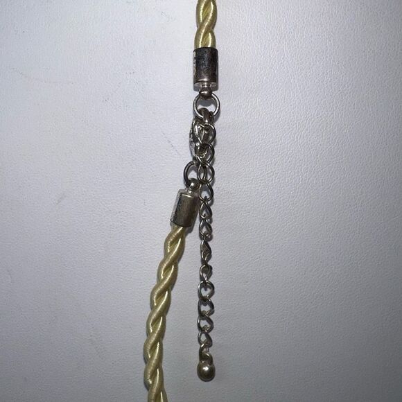 Enameled Flower and Ladybug Pendant on Silk Cord Necklace - Picture 7 of 8